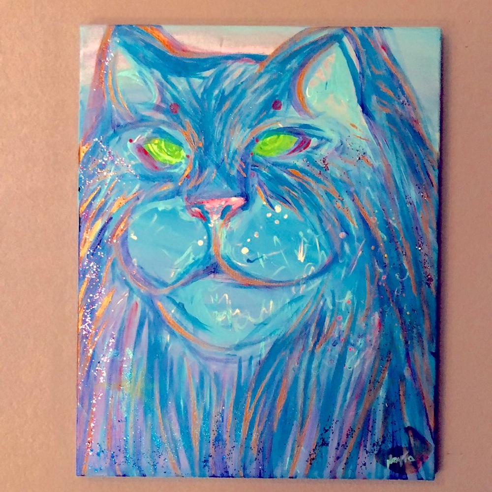 Cat lover original painting from Aspen